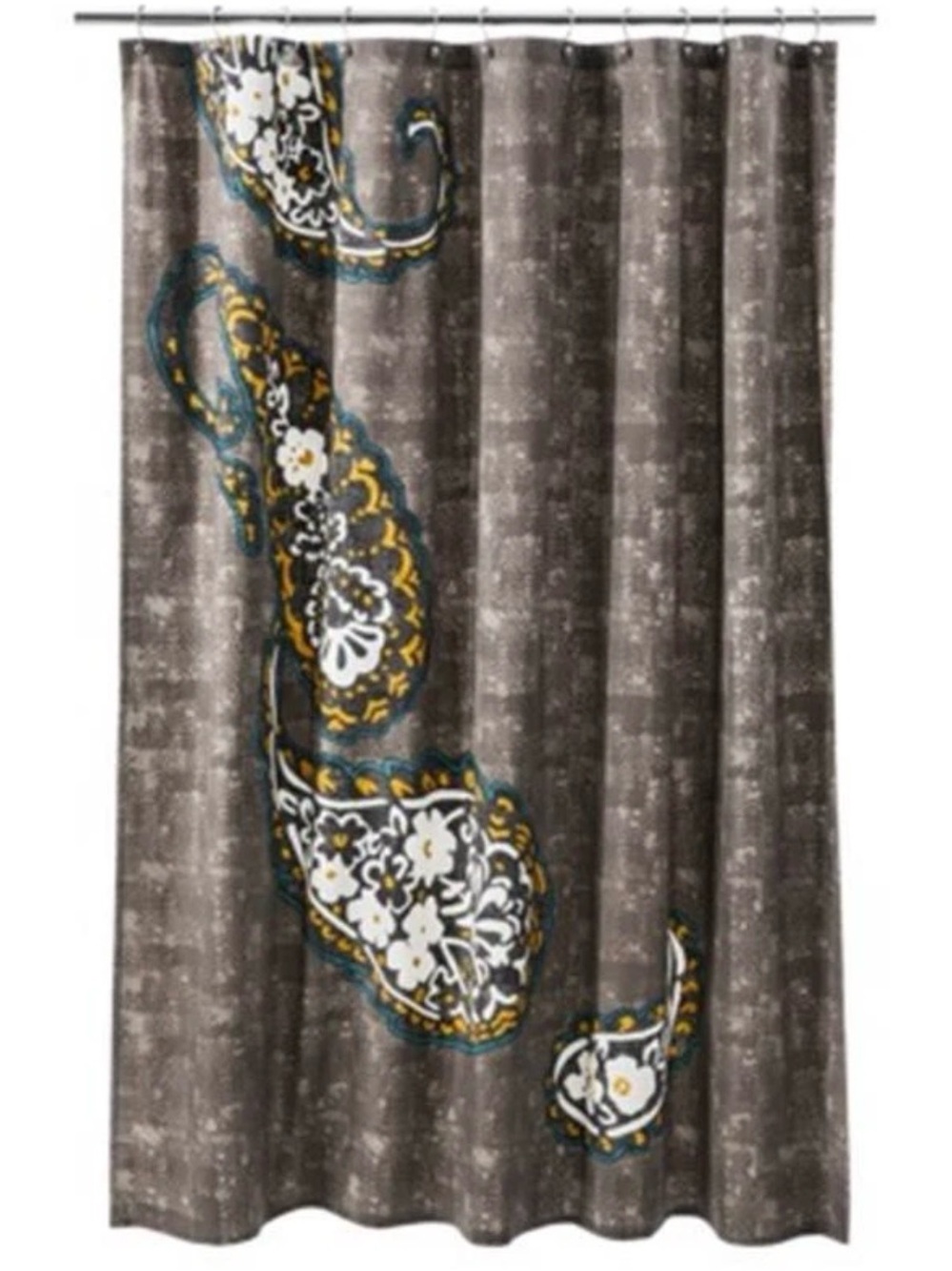 Target Threshold Paisley Fabric Shower Curtain - taupe/brown w/ gold, teal